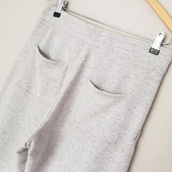 Quince SuperSoft Fleece Cropped Wide Leg Pants M Heather Gray Lounge Cozy Comfy - Picture 9 of 16